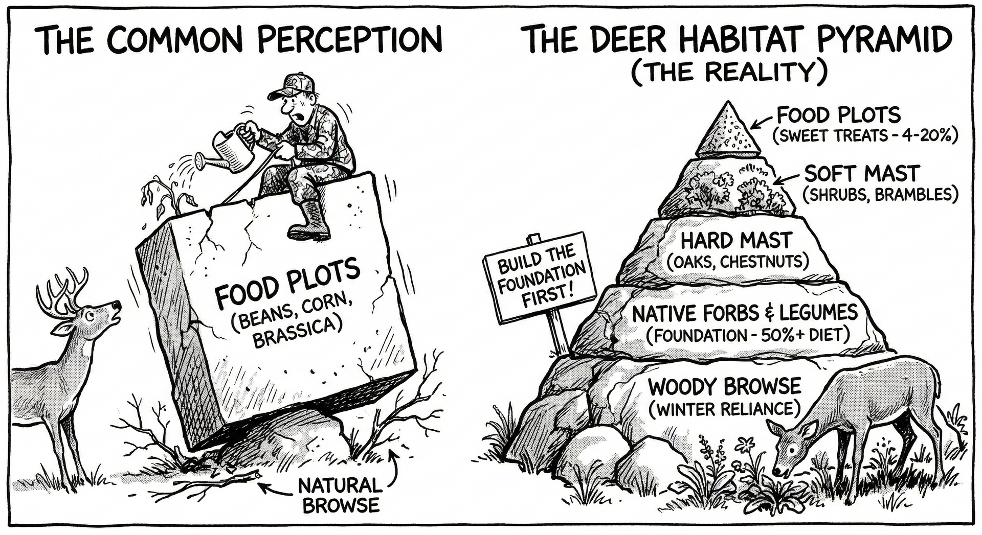 What Whitetail Deer Actually Eat (And Why Your Food Plot Is Only Part of the Picture)